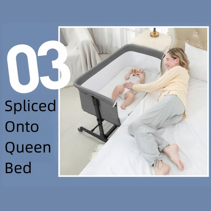 beside crib spliced onto queen bed