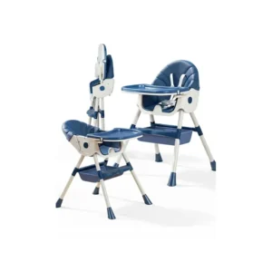Blue adjustable baby high chair with double removable tray and PU leather seat. We source these foldable feeding chairs directly from verified baby high chair manufacturers for global bulk orders.