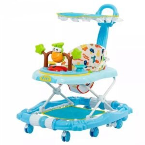 Foldable Baby Walker Multifunction Round Plastic Safety Walker