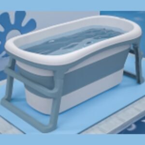Bath Tub For Baby Plastic Foldable Gray  Anti-slip Tub