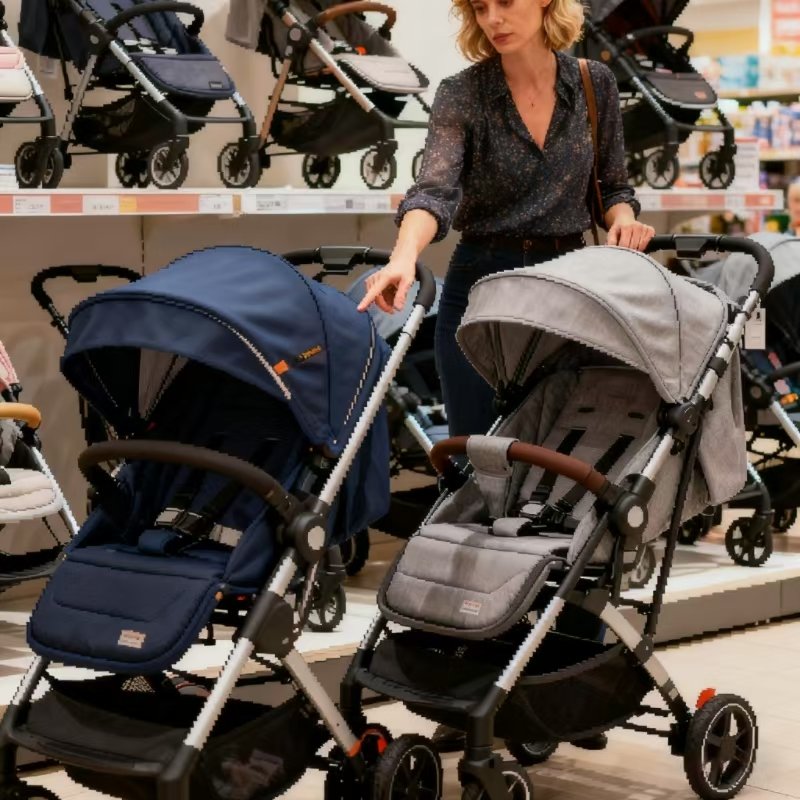 A mom is choosing the #1 baby stroller for her little one