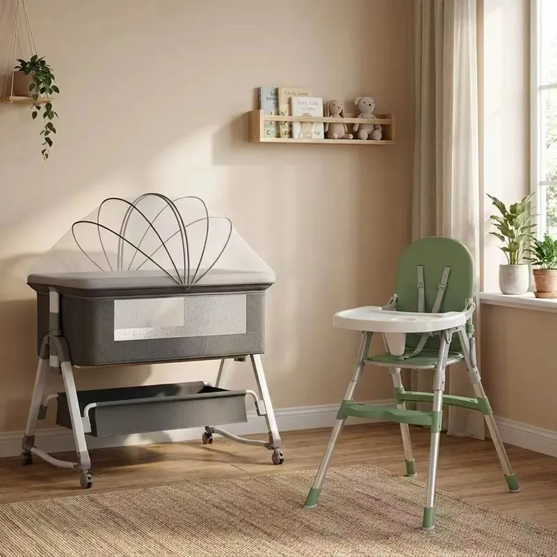 Wholesale modern bedside sleeper crib and adjustable high chair set from China manufacturer