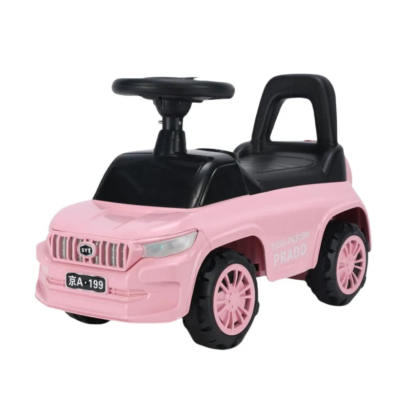 Pink SUV style baby ride-on sliding car with safety backrest and steering wheel - Wholesale plastic toy manufacturer China