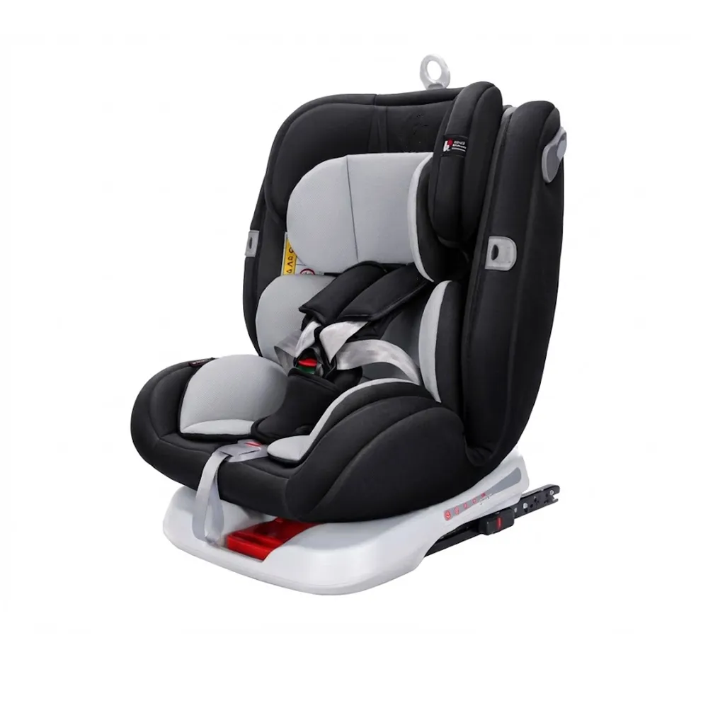 Wholesale All-Stage 360 Car Seat CS302-F side view black and grey with ISOFIX for bulk order