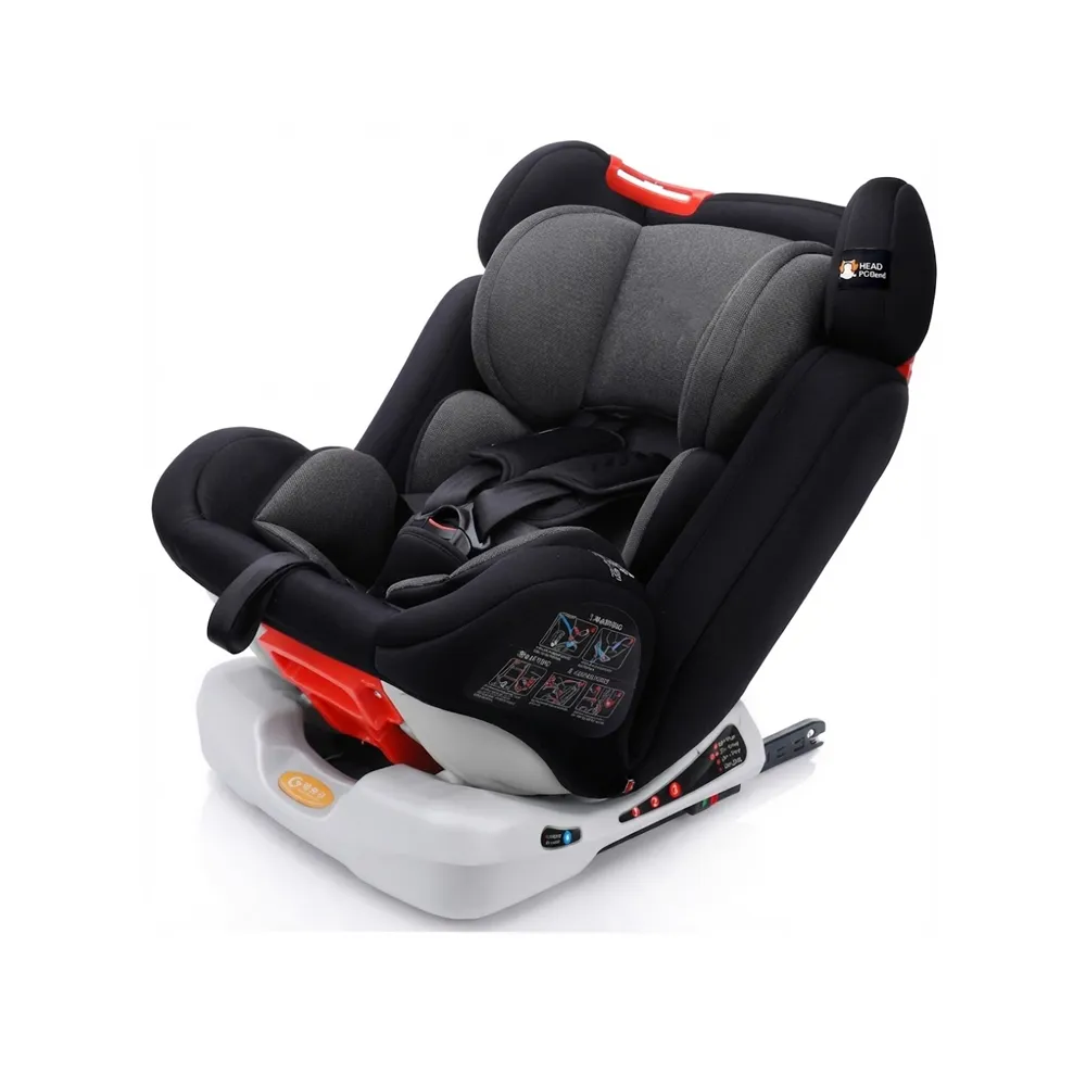 Side view of Wholesale Group 0+/1/2/3 ISOFIX Car Seat CS206-F. All-in-One design with ISOFIX connectors and side protection.