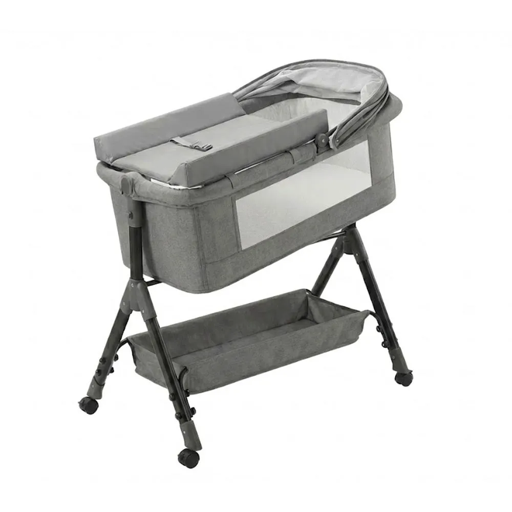 Anti-Spitting Bassinet (BD403) featuring an optional diaper changer attachment for versatile newborn care.