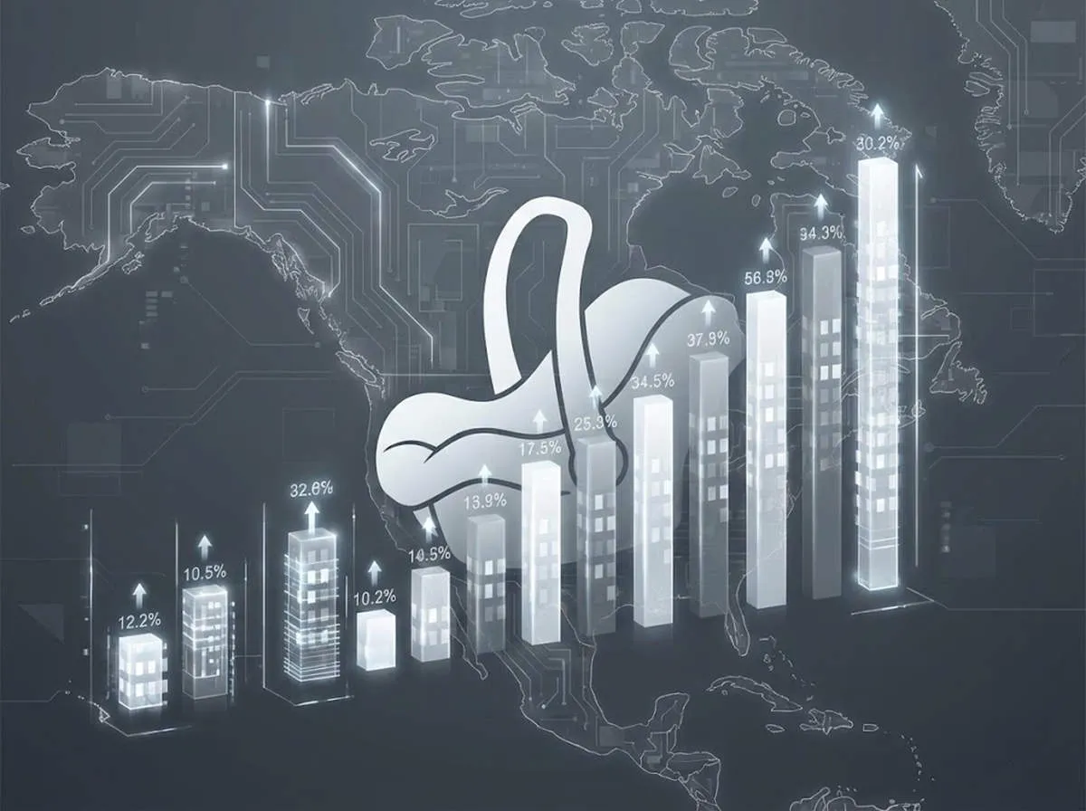 Digital visualization of North America Car Seat Growth featuring a regional map and rising demand statistics for 2035.