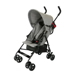 Babylovi ST103 Wholesale Umbrella Stroller in grey, featuring a detachable bumper bar and 2-position recline.