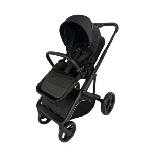 Babylovi ST306 wholesale 3-in-1 compact stroller in black with leather handle and PU wheels.