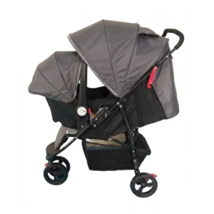 Babylovi ST506C wholesale 3-wheel travel system in grey featuring infant car seat combo and sporty design.