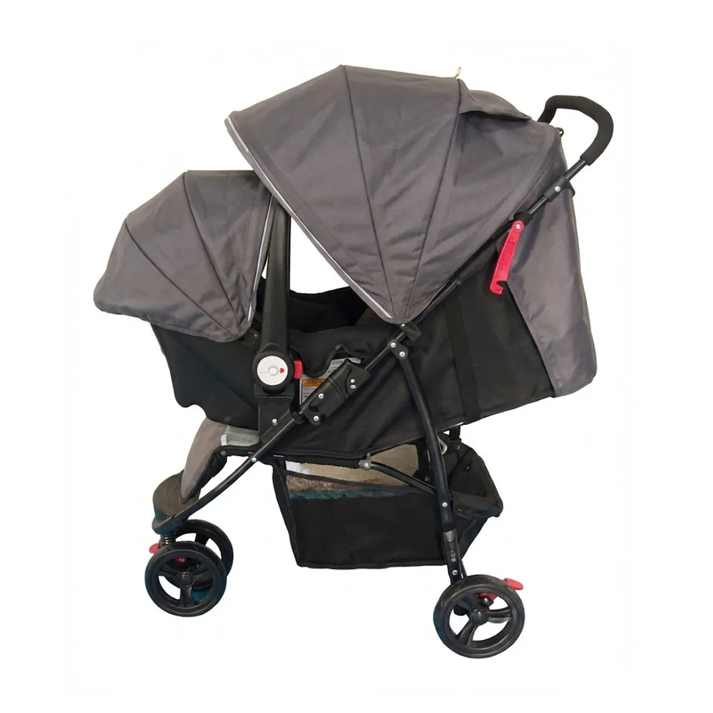 Babylovi ST506C wholesale 3-wheel travel system in grey featuring infant car seat combo and sporty design.