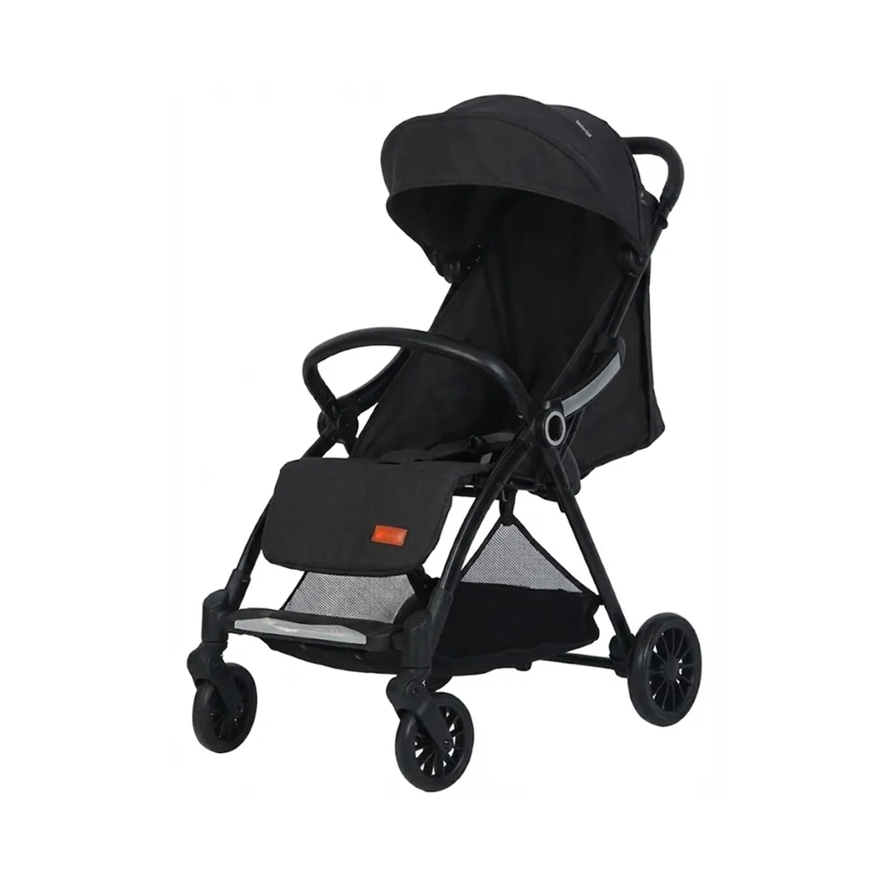 ST523 Wholesale Auto Fold Stroller black color with large canopy Babylovi brand