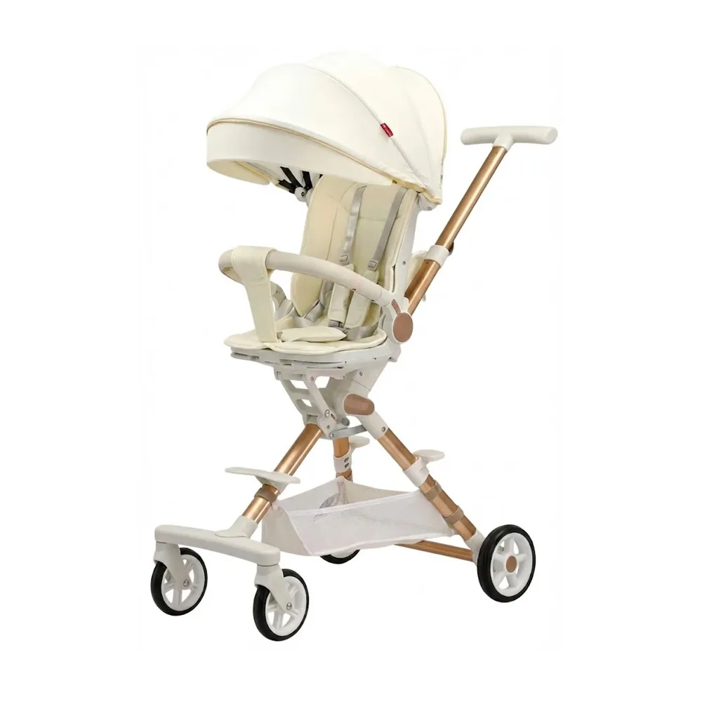 Babylovi ST510 wholesale compact high view stroller in cream featuring two-way facing seat.