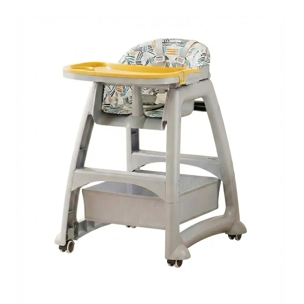 Wholesale High Low Feeding Chair HC578 in grey featuring High & Low Mode and storage basket.
