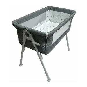 Babylovi BD407 wholesale lightweight bedside crib in grey with optional diaper changer and high loading quantity.