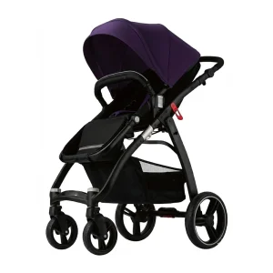Babylovi ST307 wholesale luxury 3-in-1 stroller in purple with large 11.5 inch rubber tires.