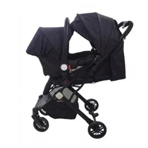 Babylovi ST514C wholesale portable travel system in black featuring pull rod function and car seat.