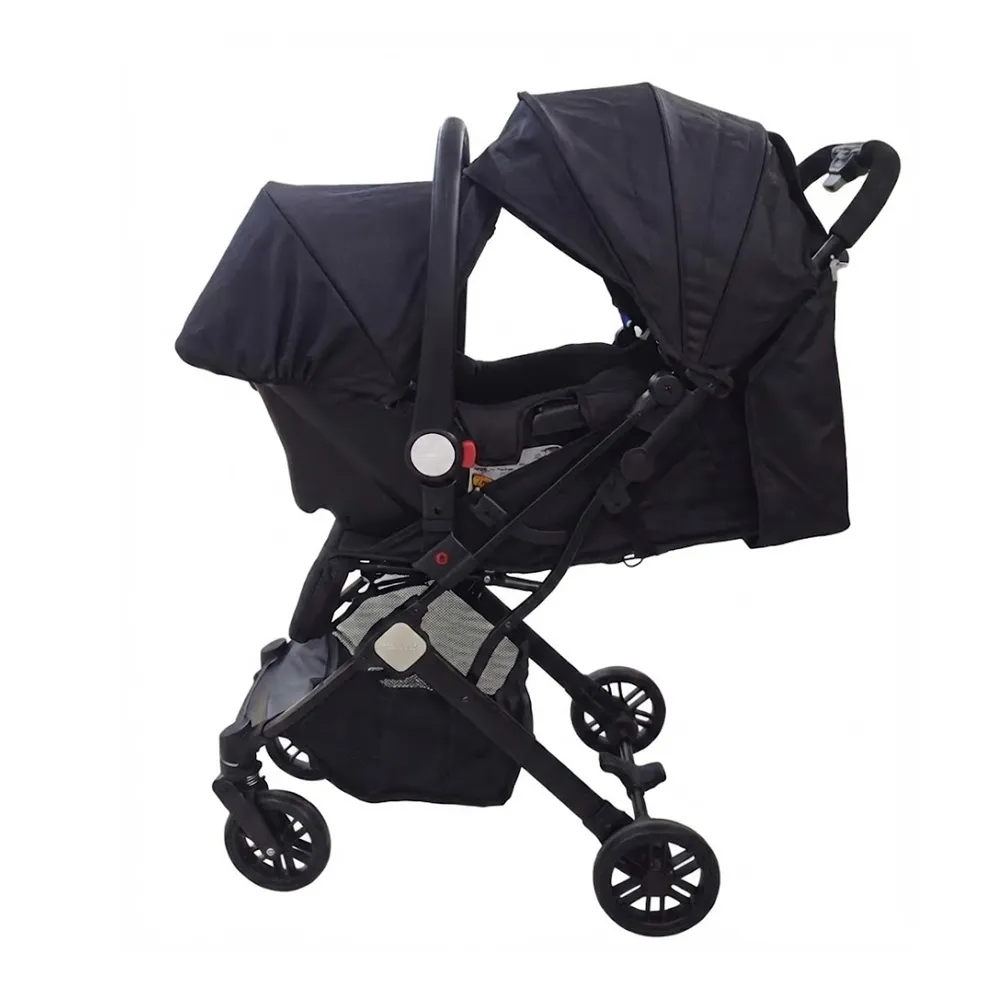 Babylovi ST514C wholesale portable travel system in black featuring pull rod function and car seat.