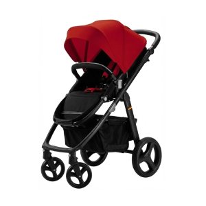 Babylovi ST309 wholesale premium 3-in-1 stroller in red with large semi-pneumatic wheels.