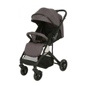 Babylovi ST518 wholesale reversible handle stroller in grey featuring carbon steel frame and one-button fold.