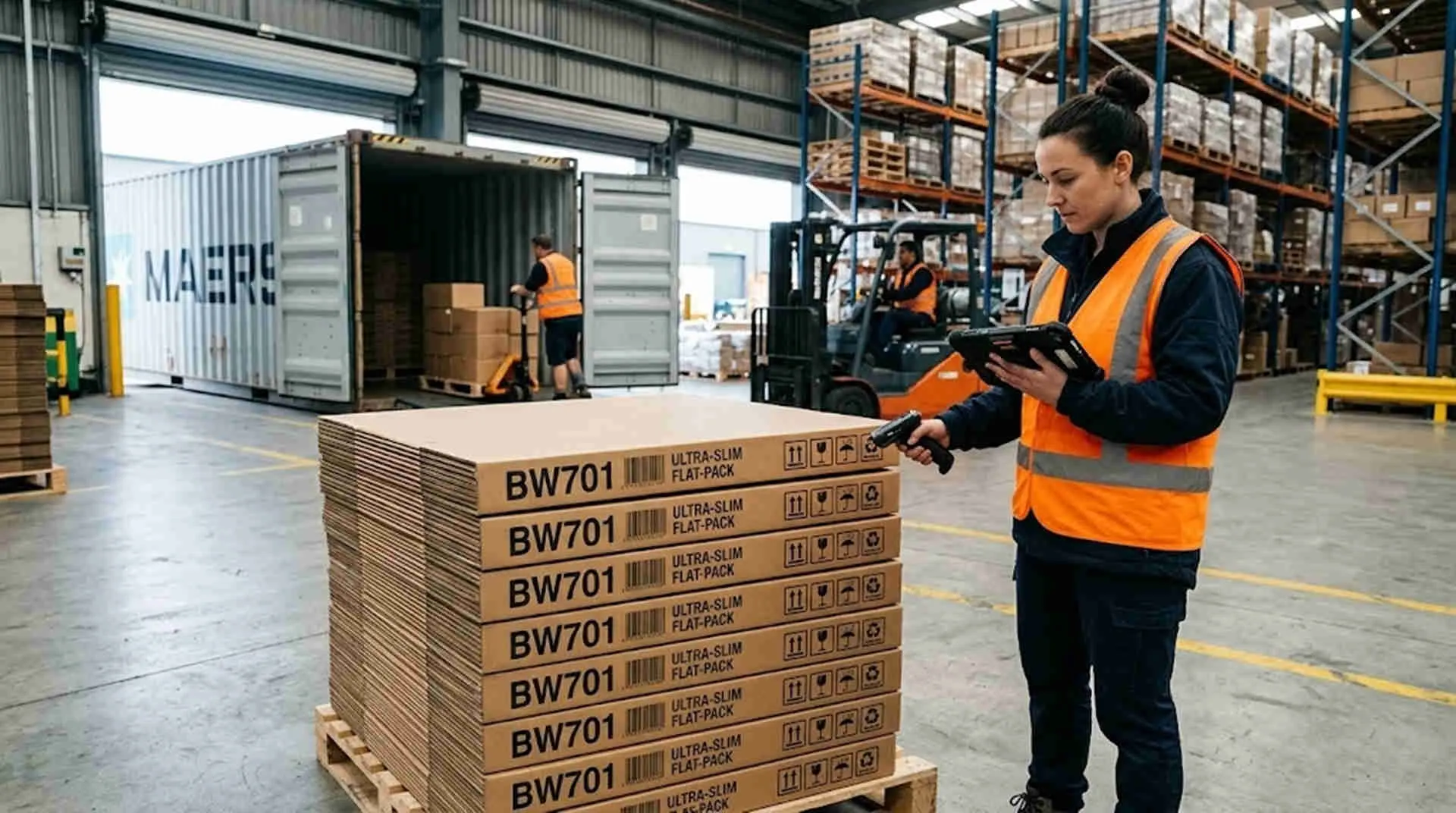 High loading capacity baby walker wholesale BW701 model in ultra slim flat pack boxes ready for 40HQ loading.