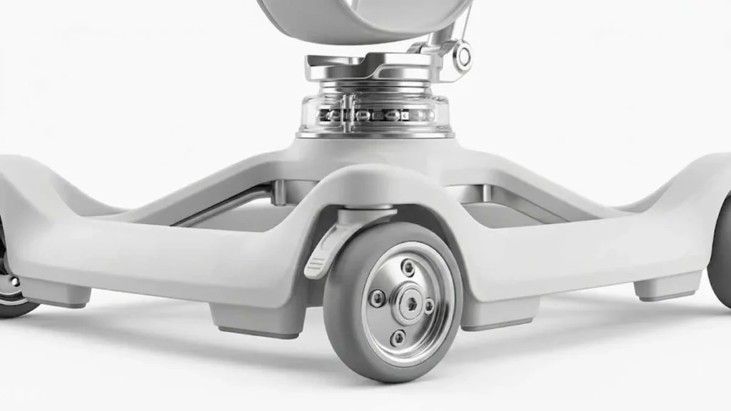 Interactive baby walker wholesale chassis showing precision 360-degree swivel and modular wheels.