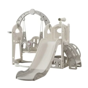 Wholesale 3-in-1 Slide and Swing SL561 with extra long track, telescope and storage basket for nursery playground.