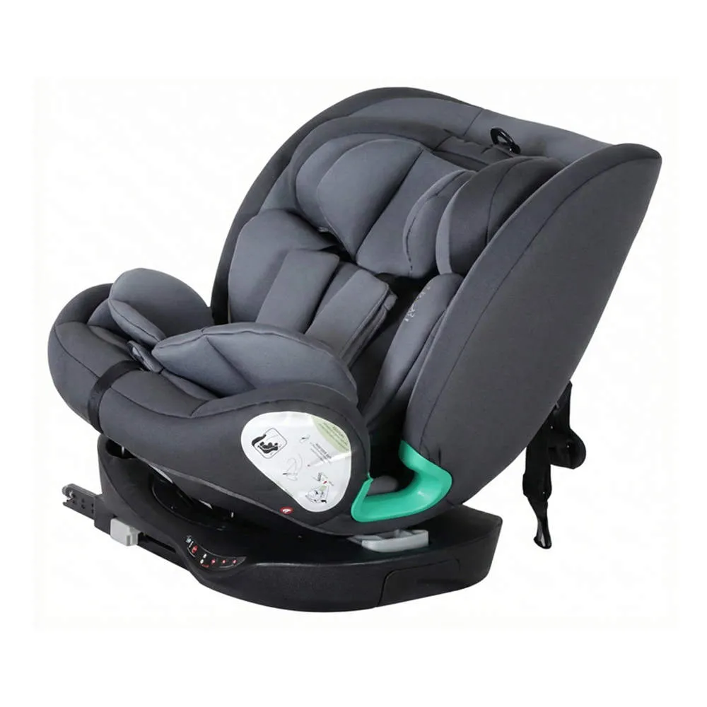Side profile of Wholesale i-Size Car Seat CS308-i with 360 swivel base and side impact protection.