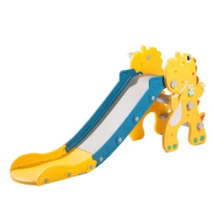 Wholesale Indoor Kids Slide SL503 with basketball hoop and anti-slip steps for indoor play.