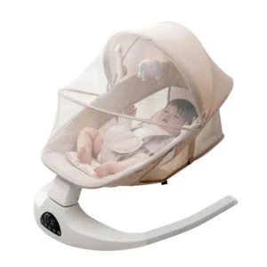 Wholesale Intelligent Baby Swing SW807 with 12 LED lights and induction swing feature.