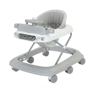 Wholesale Musical Baby Walker BW704 in grey with a car dashboard toy tray and wide anti-scratch base.